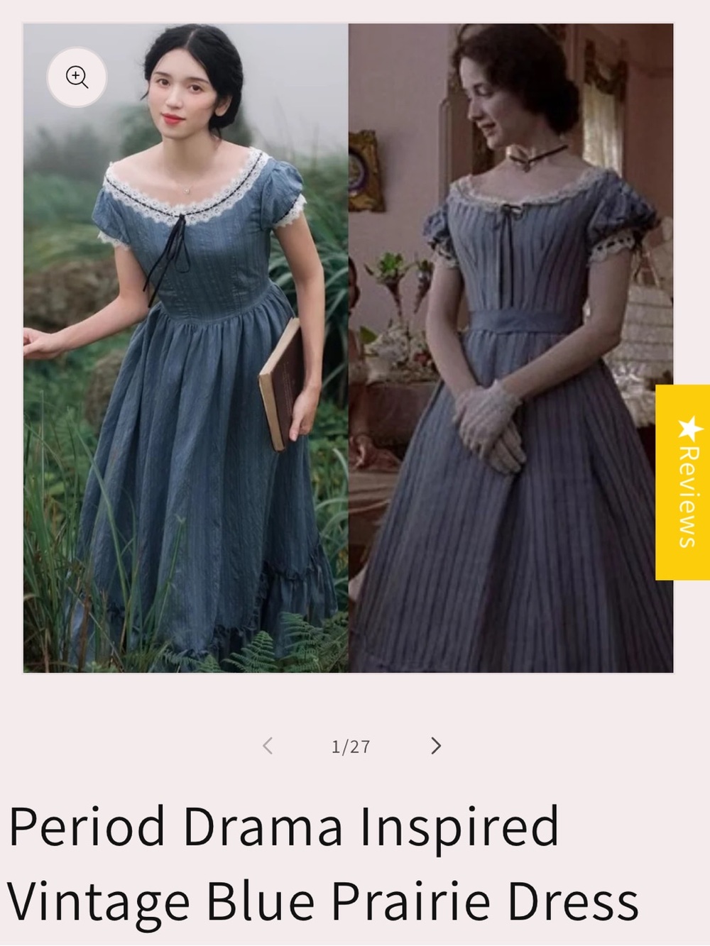 Retro fairy blue prairie dress